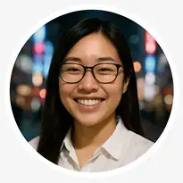 lady with glasses smiling