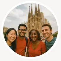 group of people smiling at camera