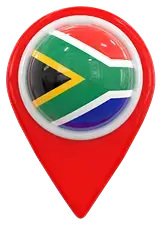 travel pin with south african flag