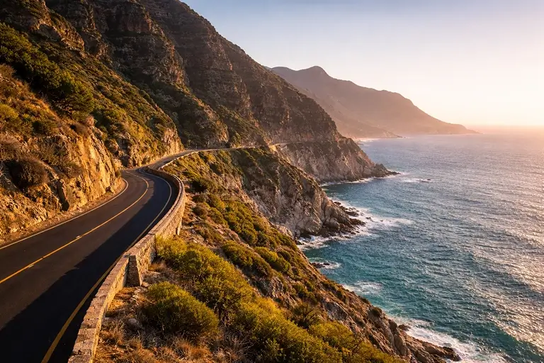 Chapman's peak drive at sunset