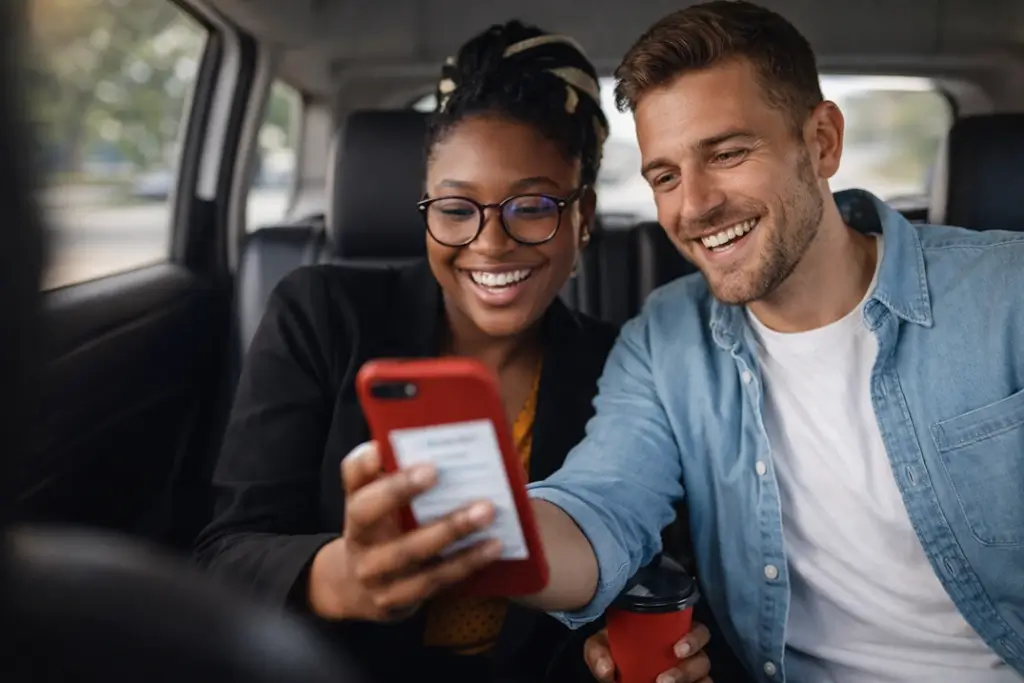 Sharing a moment on the go