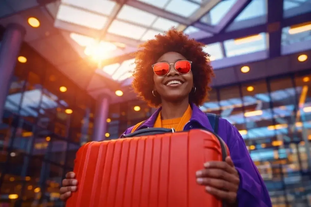 Wolf shuttles happy traveler