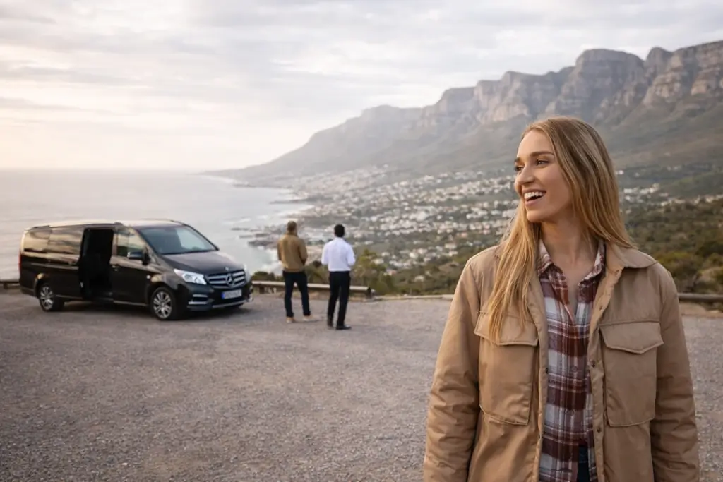 Scenic Cape Town overlook with traveler